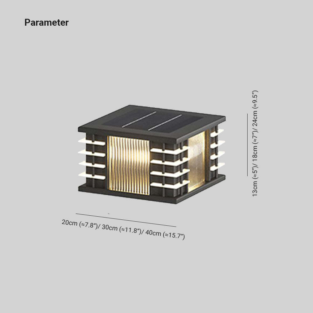Riley square solar outdoor lamp dimensions