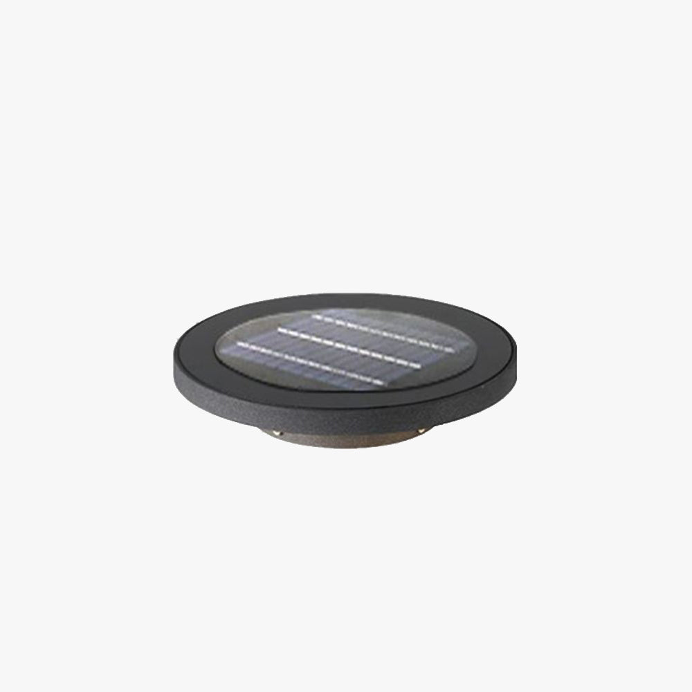 Pena Modern Round Solar Outdoor Light - Black