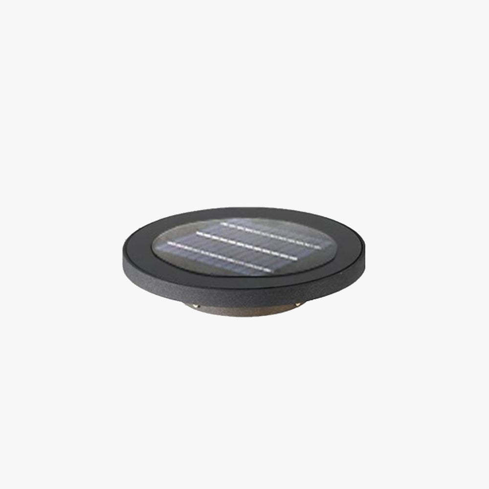 Pena Modern Round Solar Outdoor Light - Black