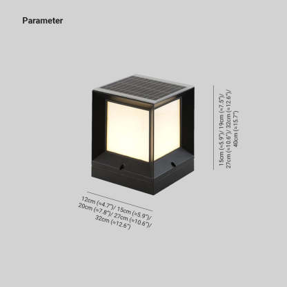 Riley Modern Simple Rectangle Metal Outdoor Floor Lamp