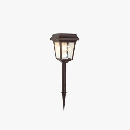 Pena Vintage Metal Lantern Shaped Solar Outdoor Bollard Light