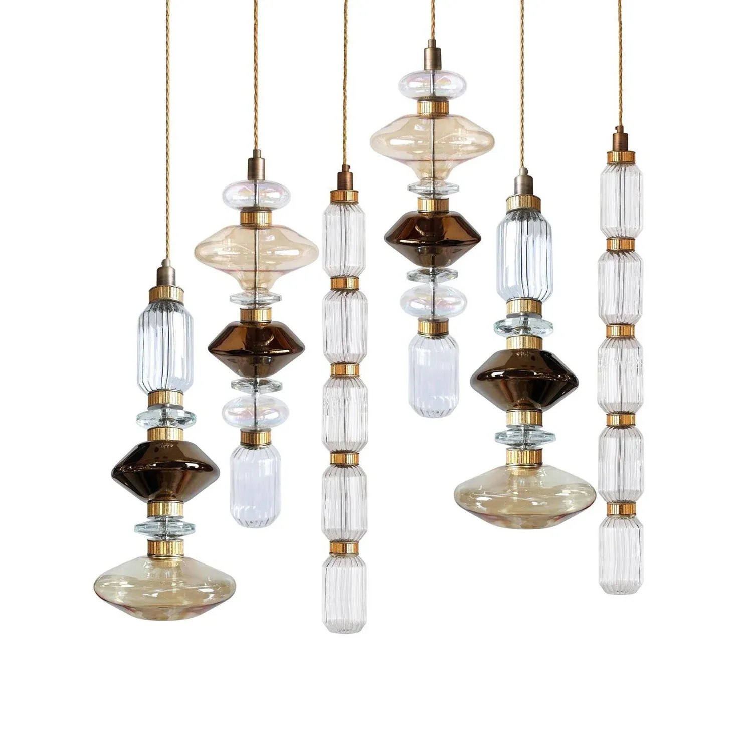 Vintage Metal Glass Pendant Light Bedroom Living Room | Las Sola