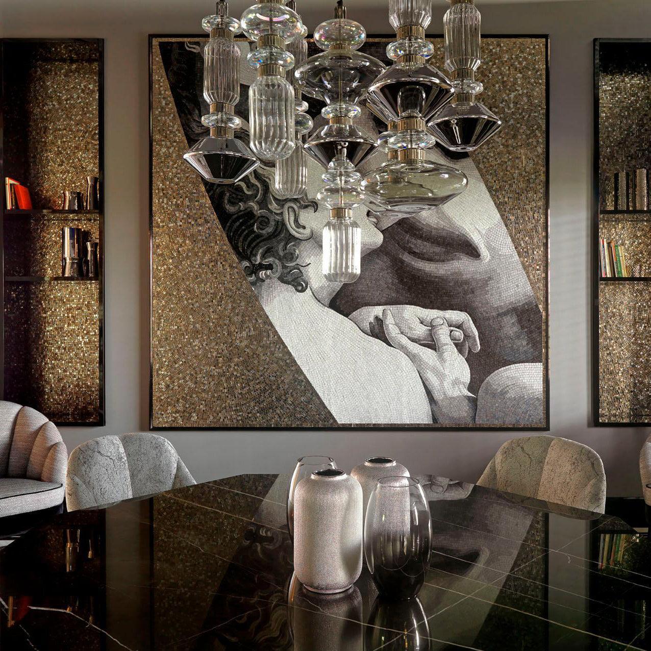 Alessio Vintage Metal Glass Pendant Light Bedroom Living Room