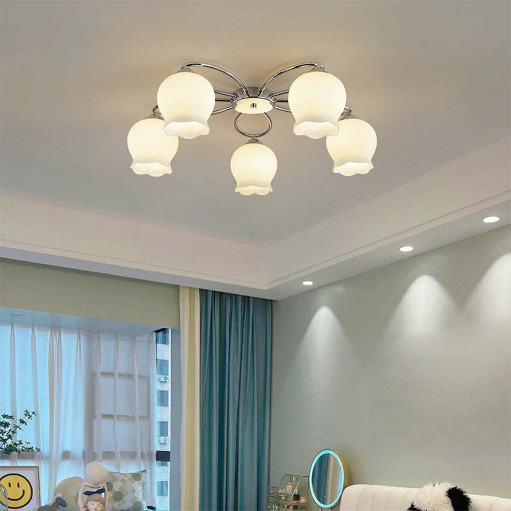 Lily LED flush mount ceiling light in living room