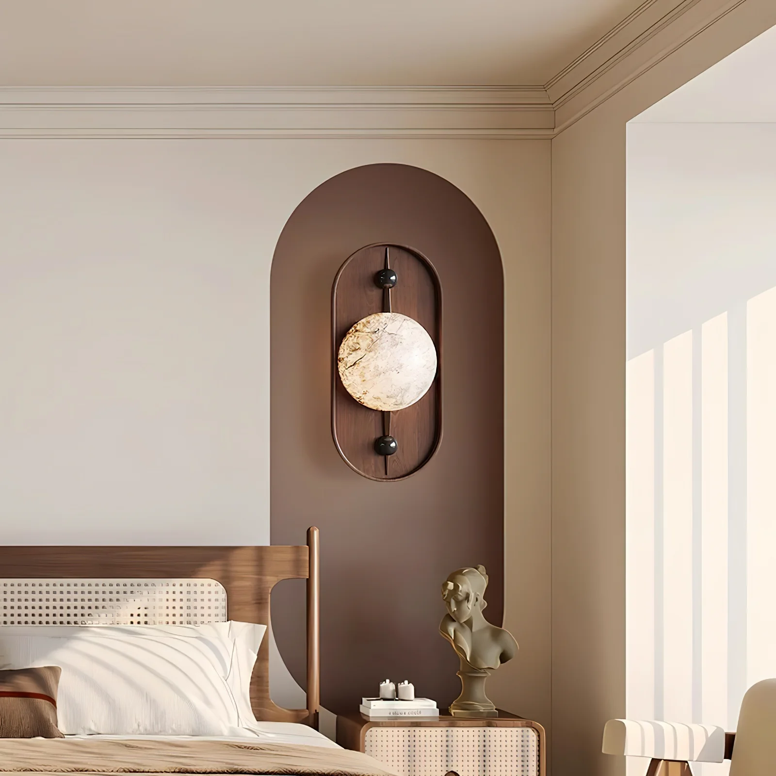 Bedroom with Muto Vintage Wall Lamp and decorative details