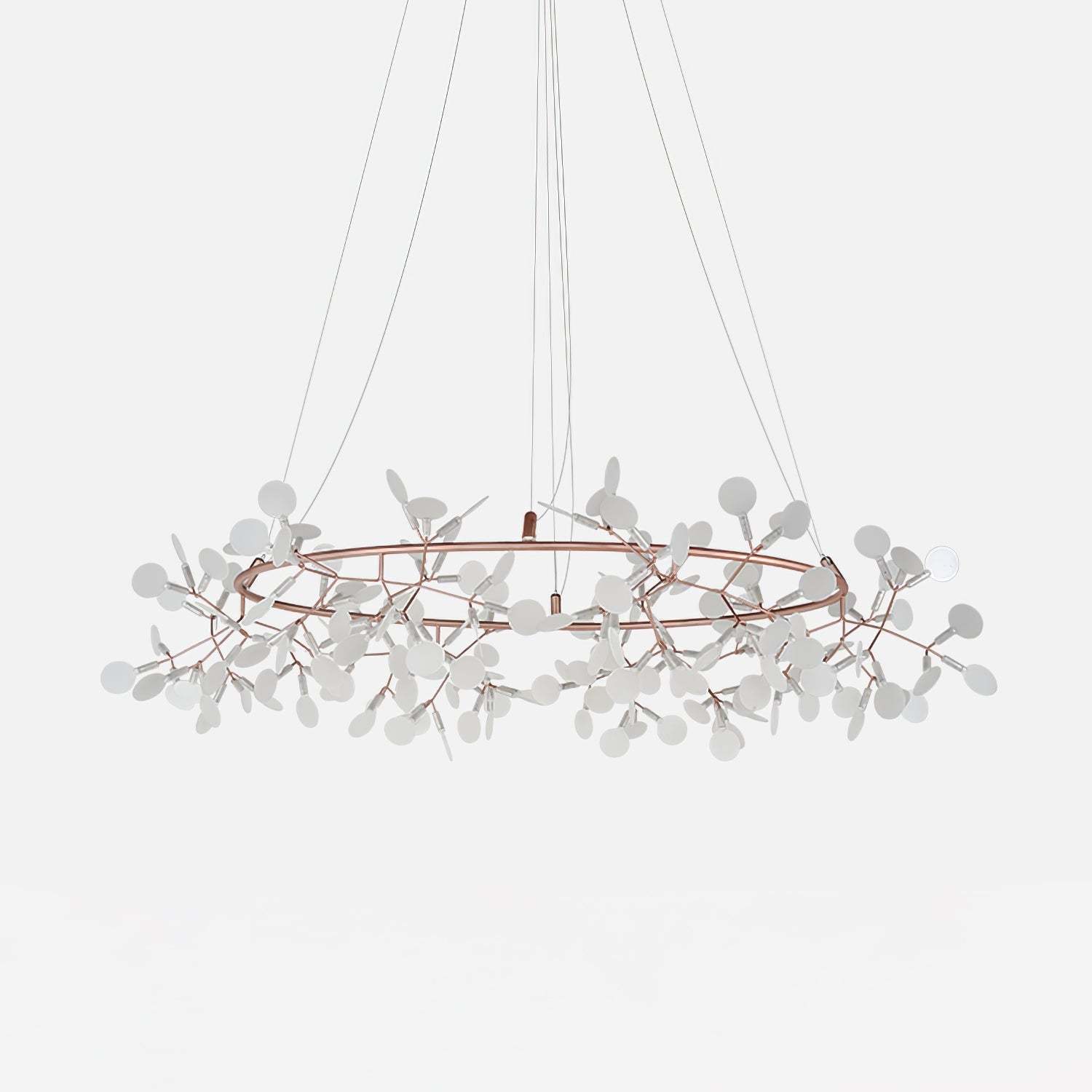 Olivia Firefly Chandelier with Leaf Accents