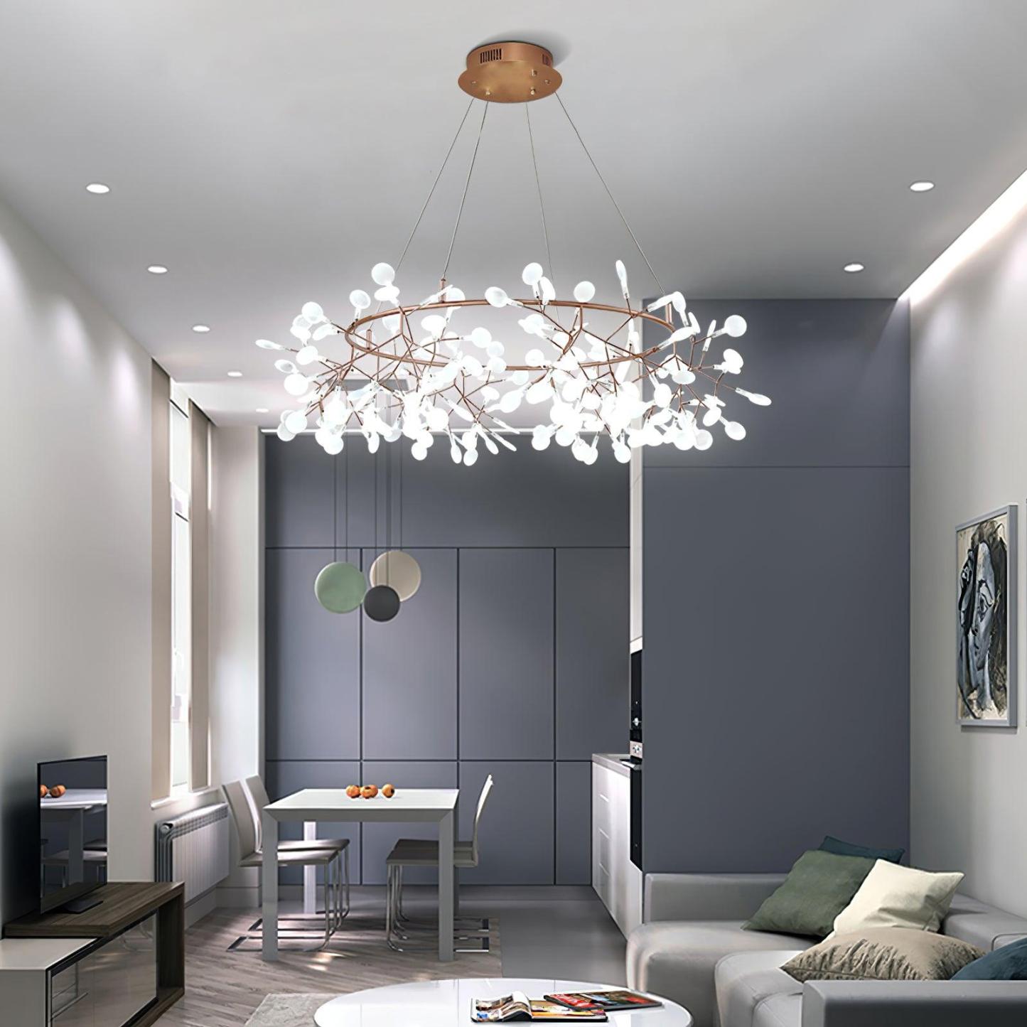 Modern living room with Olivia Sputnik Chandelier