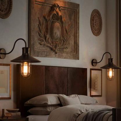 Retro LED Wall Lamp in bedroom | Las Sola Lighting