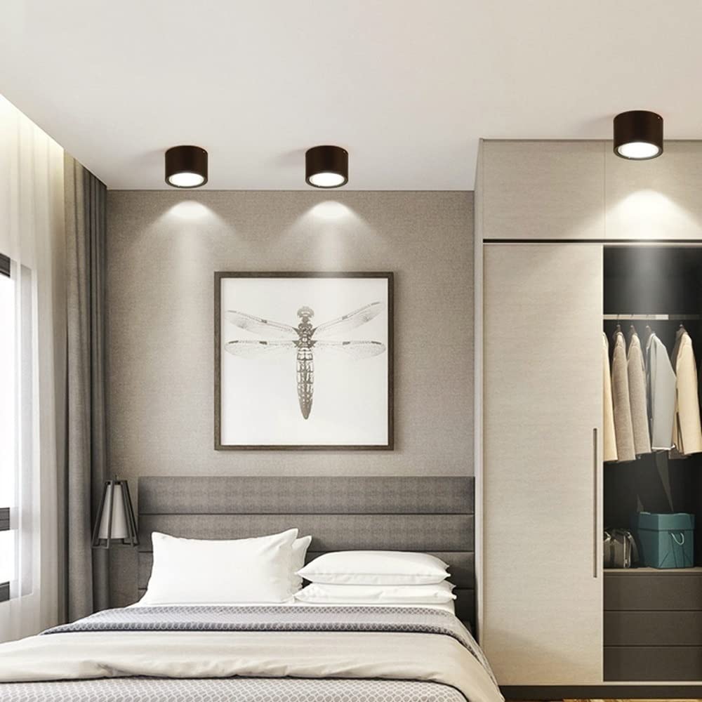 Modern bedroom with Ozawa flush mount ceiling lights