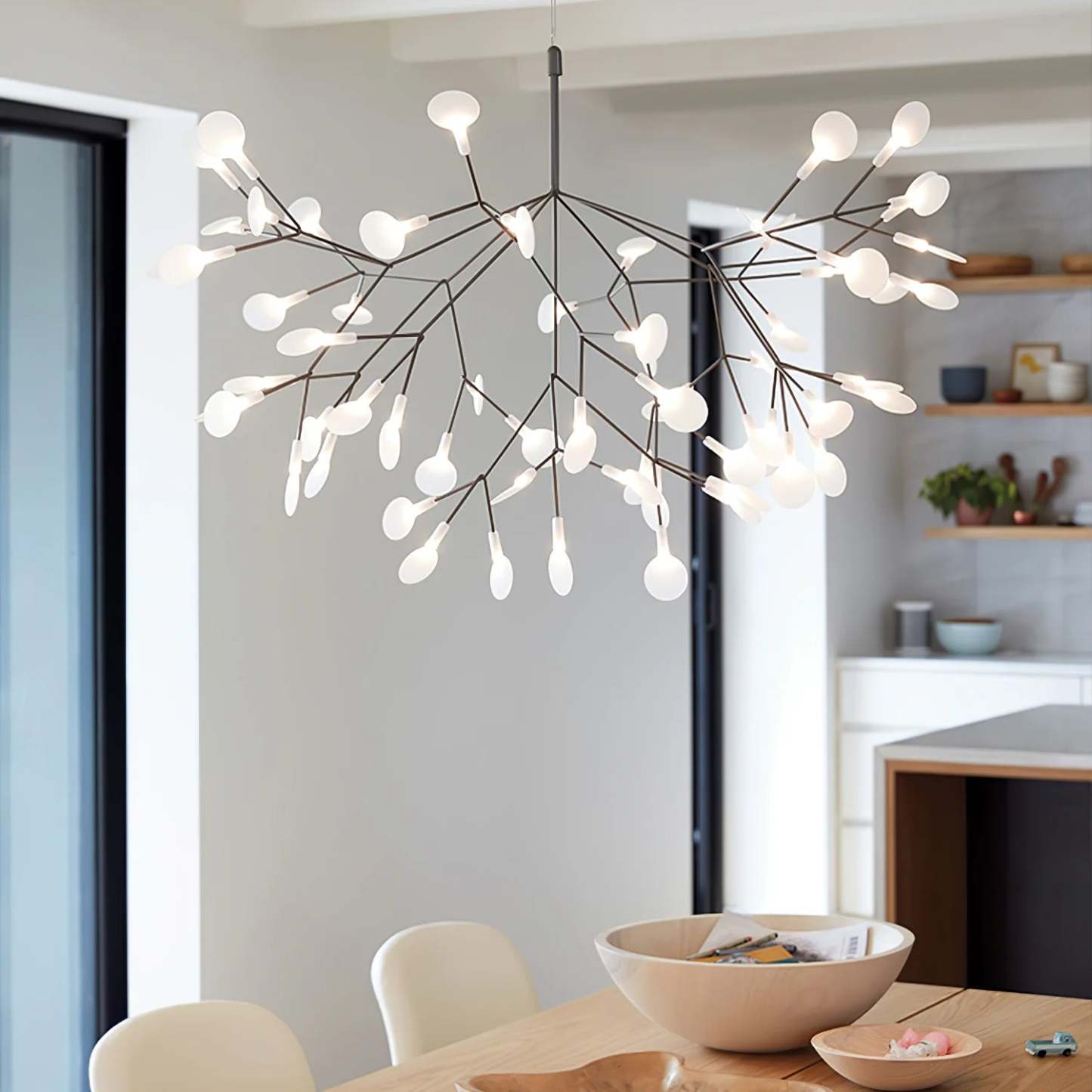 Olivia Sputnik Chandelier in dining room setting