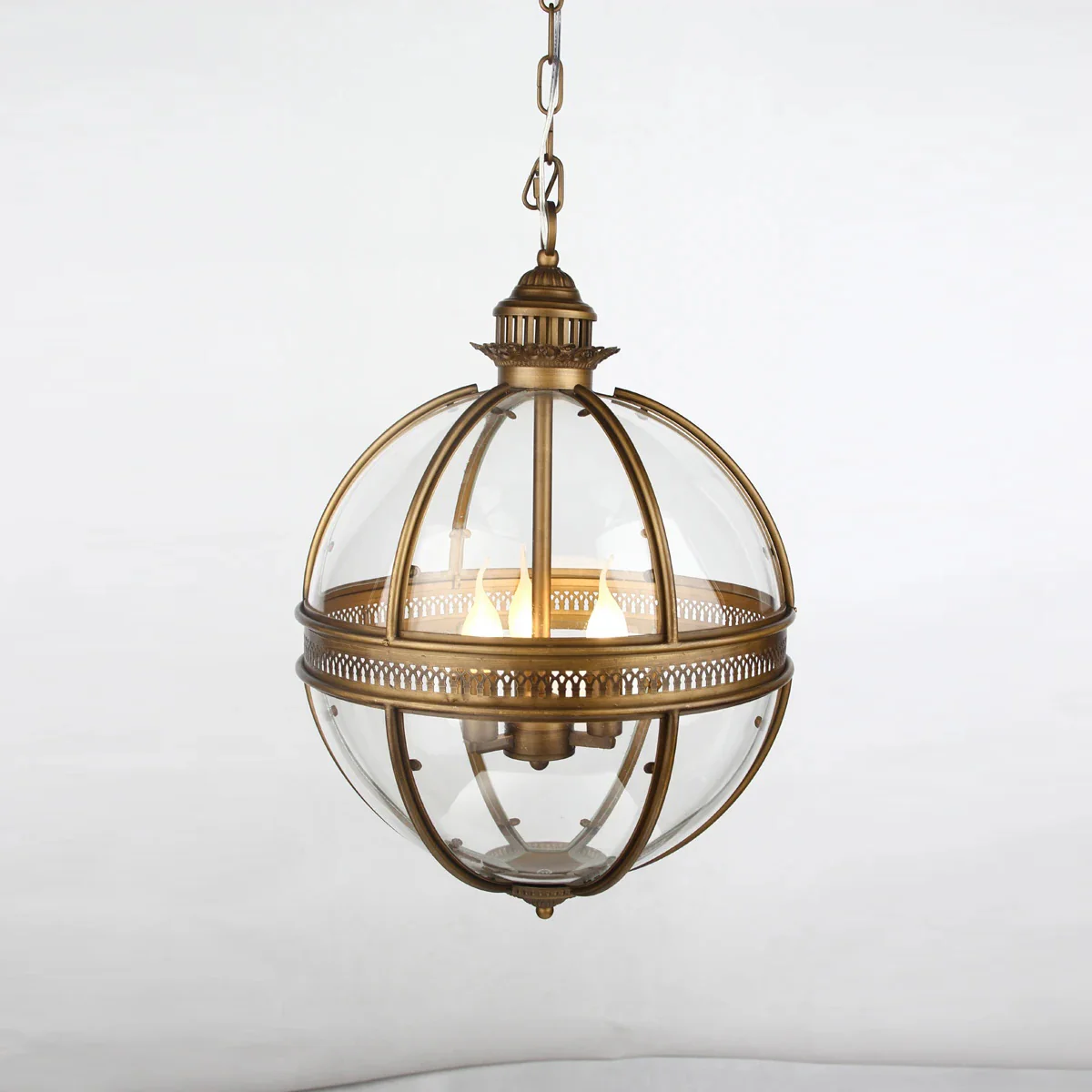 Alessio Vintage Glass Metal Black Pendant Light Dining Room Bedroom
