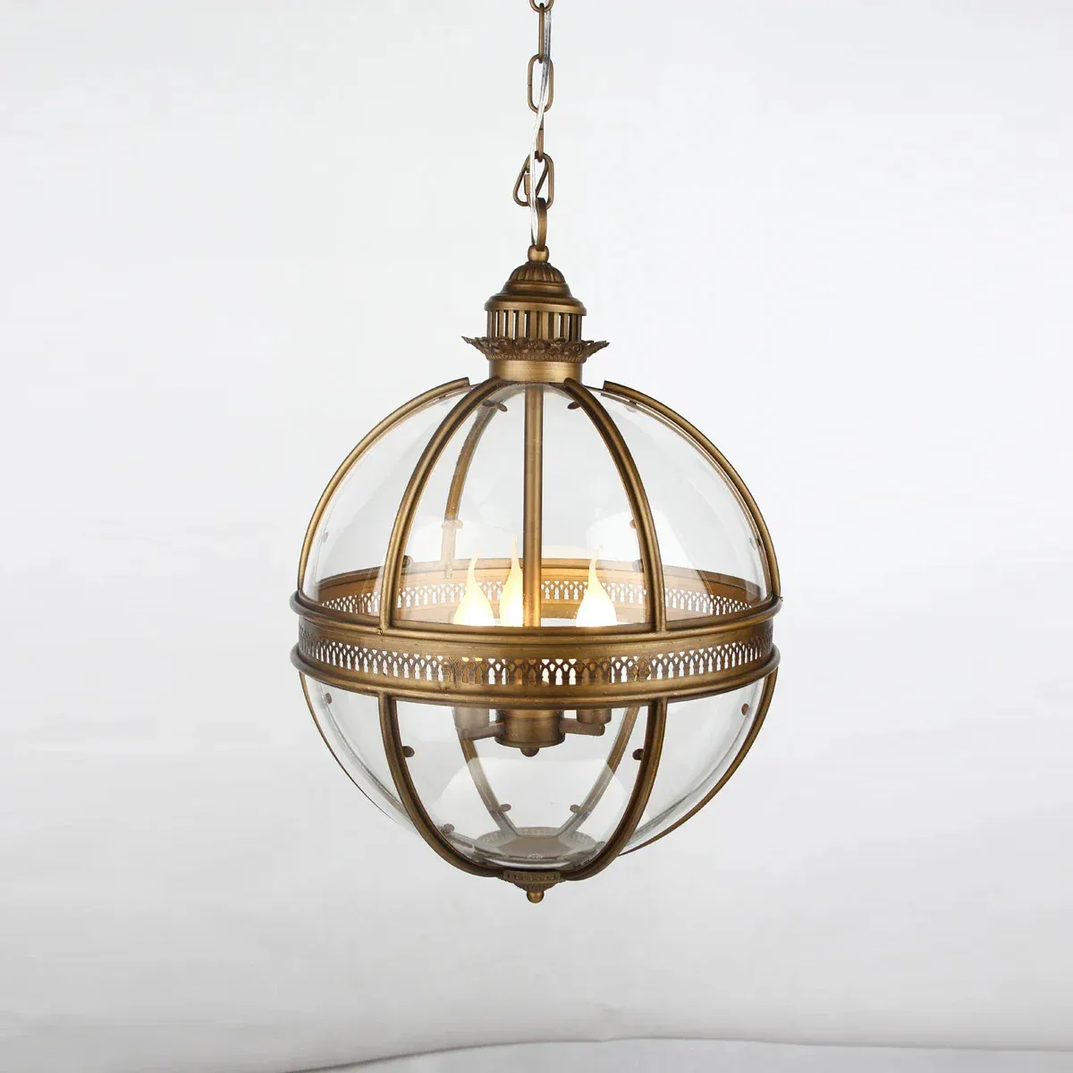 Alessio Vintage Glass Metal Black Pendant Light Dining Room Bedroom