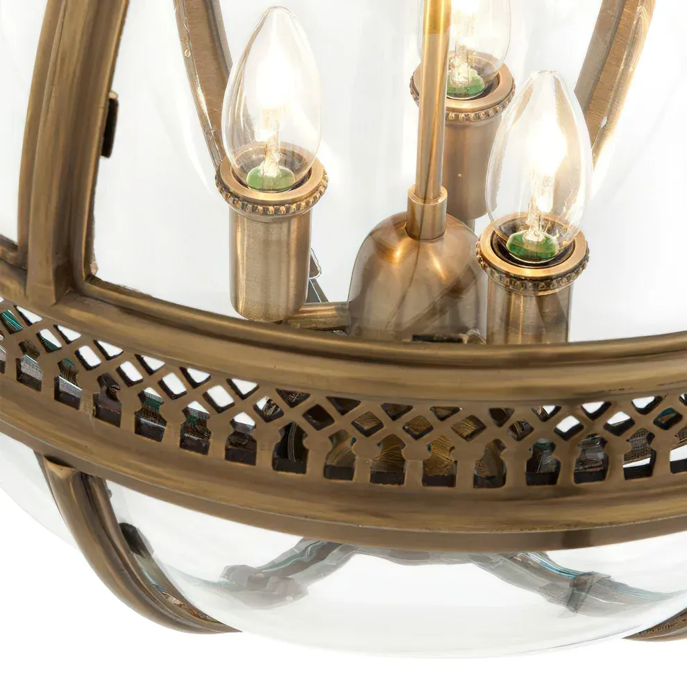 Alessio Vintage Glass Metal Black Pendant Light Dining Room Bedroom