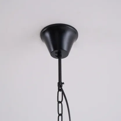 Alessio Vintage Glass Metal Black Pendant Light Dining Room Bedroom