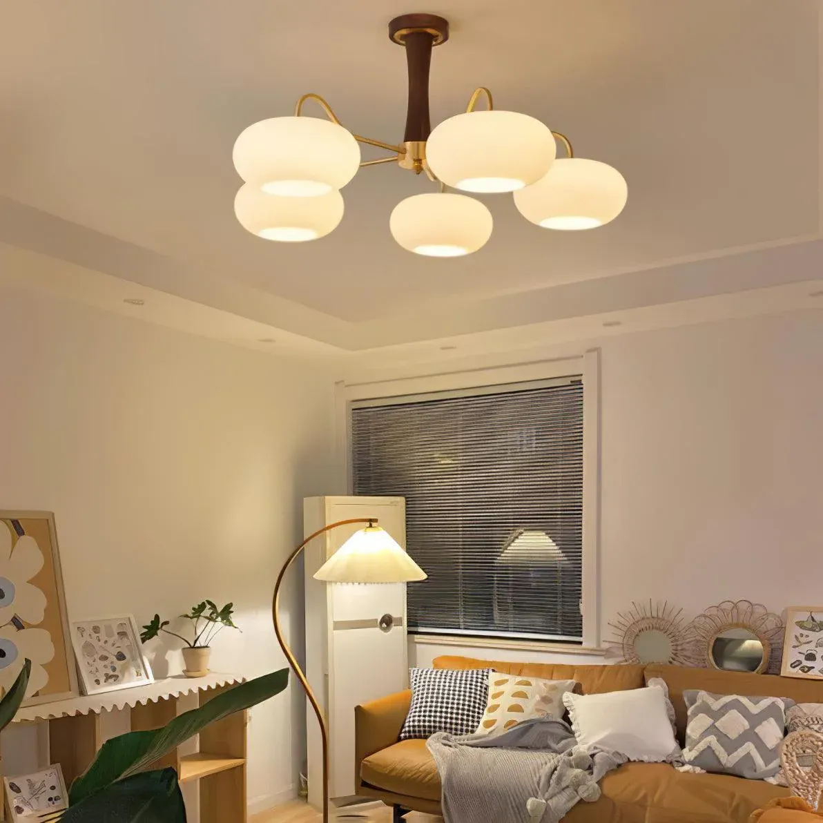 Valentina Vintage Metal Wood Pendant Light Bedroom Living Room