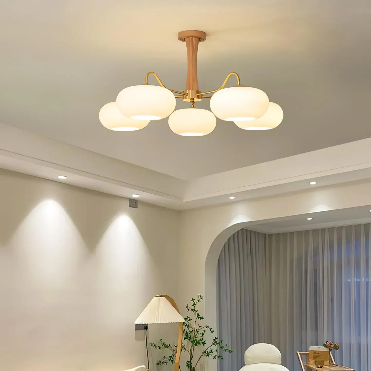 Valentina Vintage Metal Wood Pendant Light Bedroom Living Room