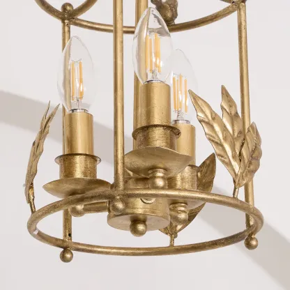 Alessio Vintage Metal Bronze Gold Pendant Light Dining Room Bedroom