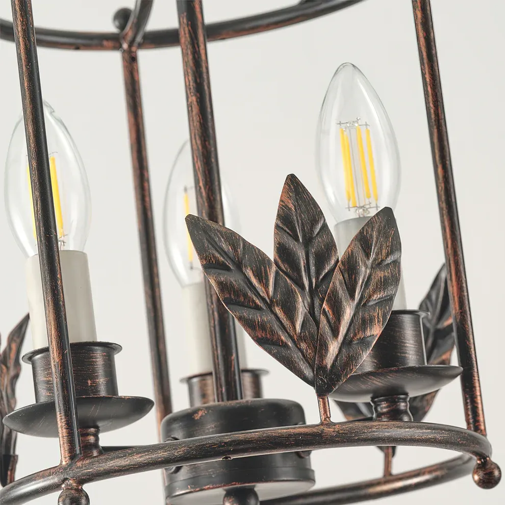 Alessio Vintage Metal Bronze Gold Pendant Light Dining Room Bedroom