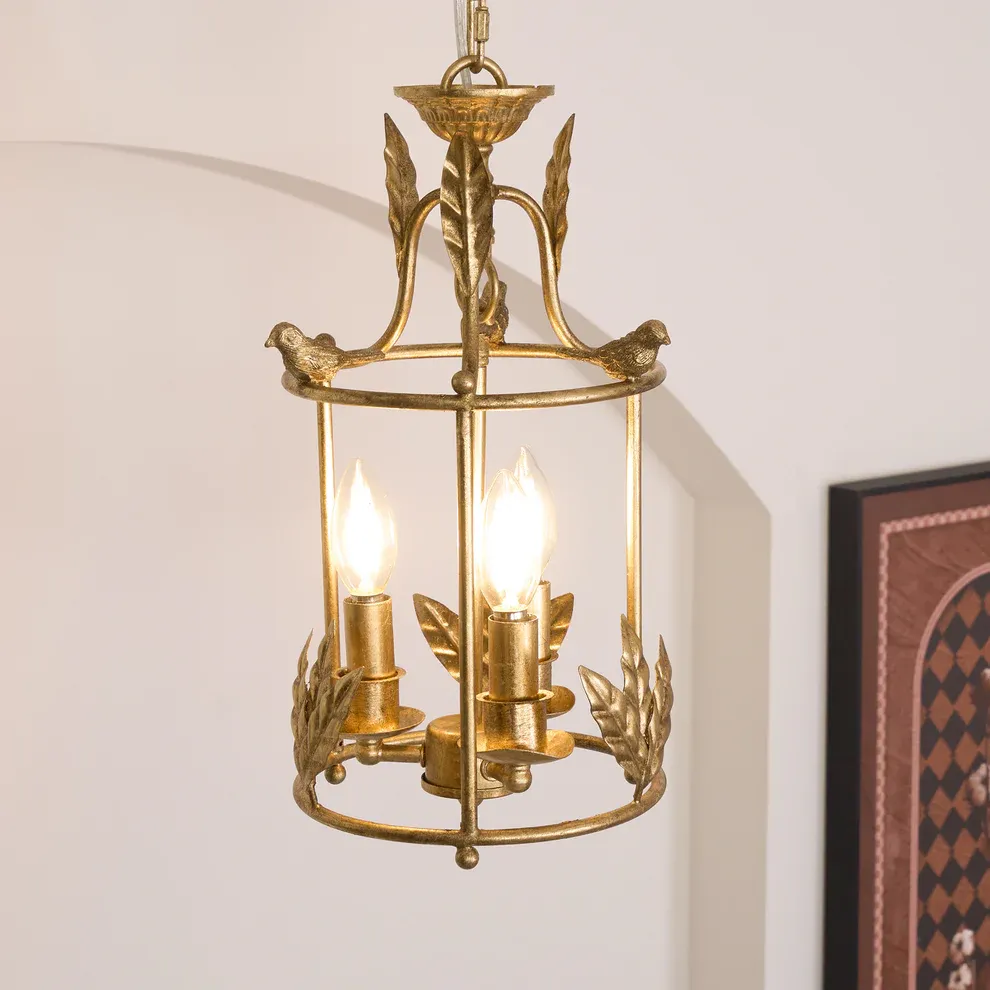Vintage Metal Bronze Gold Pendant Light Dining Room Bedroom | Las Sola