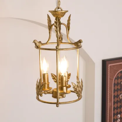 Alessio Vintage Metal Bronze Gold Pendant Light Dining Room Bedroom