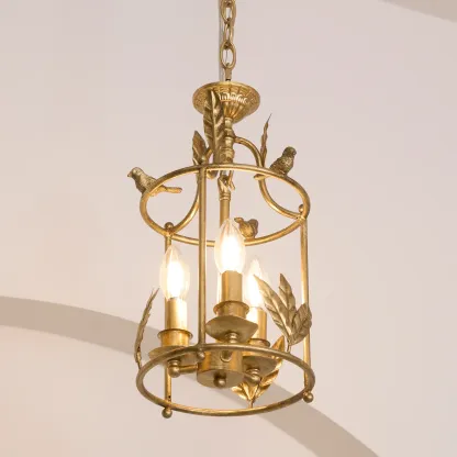 Alessio Vintage Metal Bronze Gold Pendant Light Dining Room Bedroom