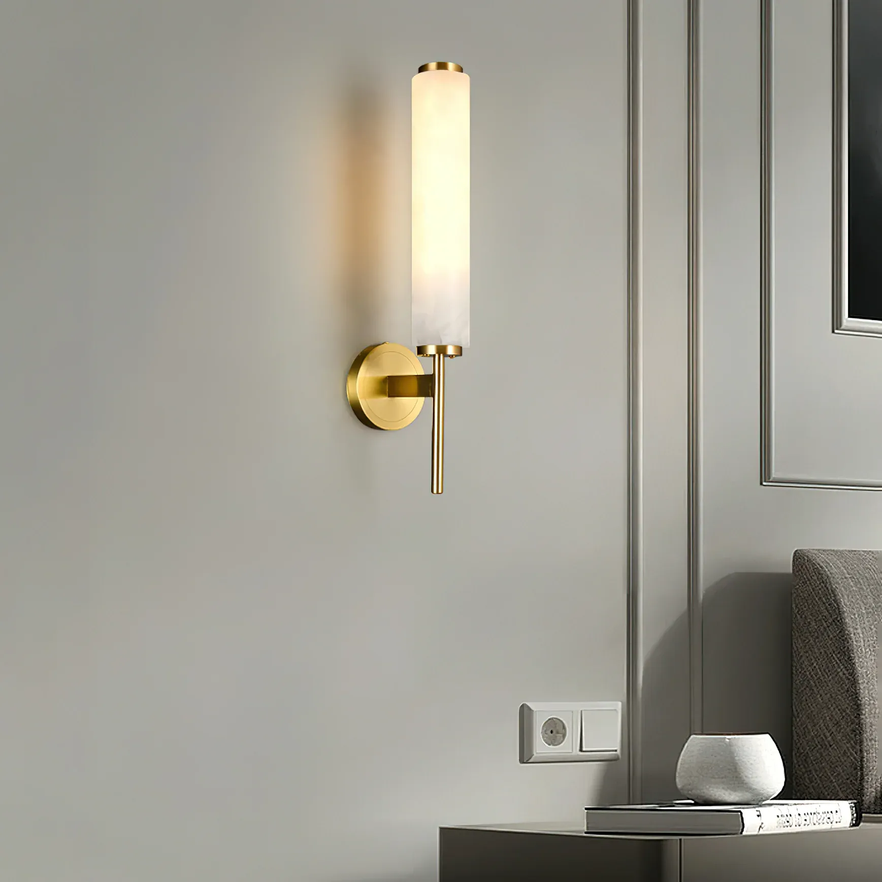 Jade Art Deco Inspired Alabaster Wall Light Bedroom Hallway