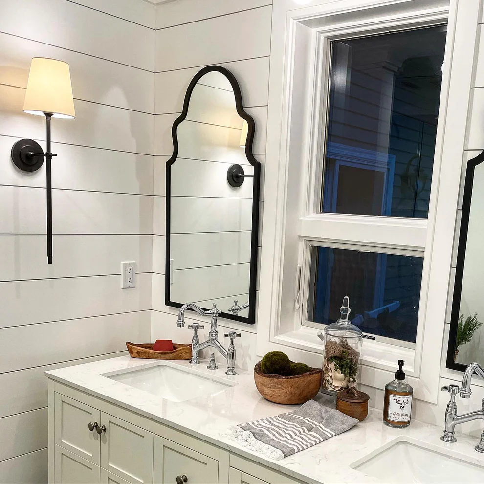 Austin Brass White Tapered Shade Wall Lamp