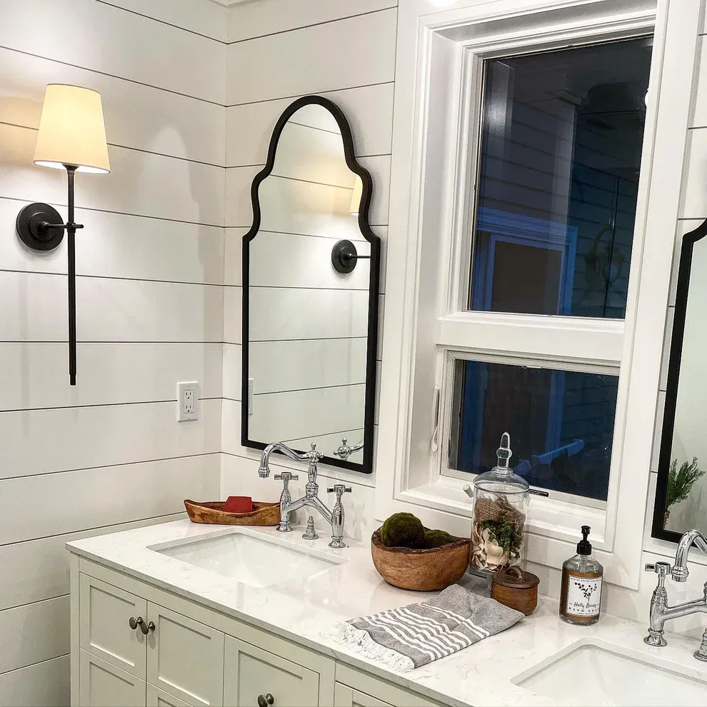 Austin Brass White Tapered Shade Wall Lamp