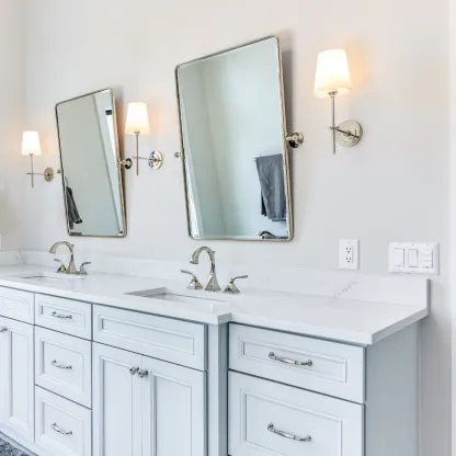 Austin Brass White Tapered Shade Wall Lamp