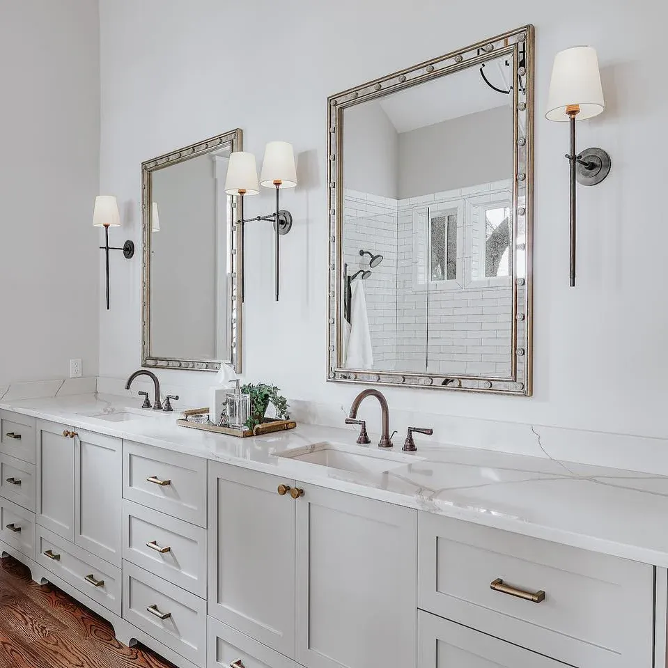 Austin Brass White Tapered Shade Wall Lamp