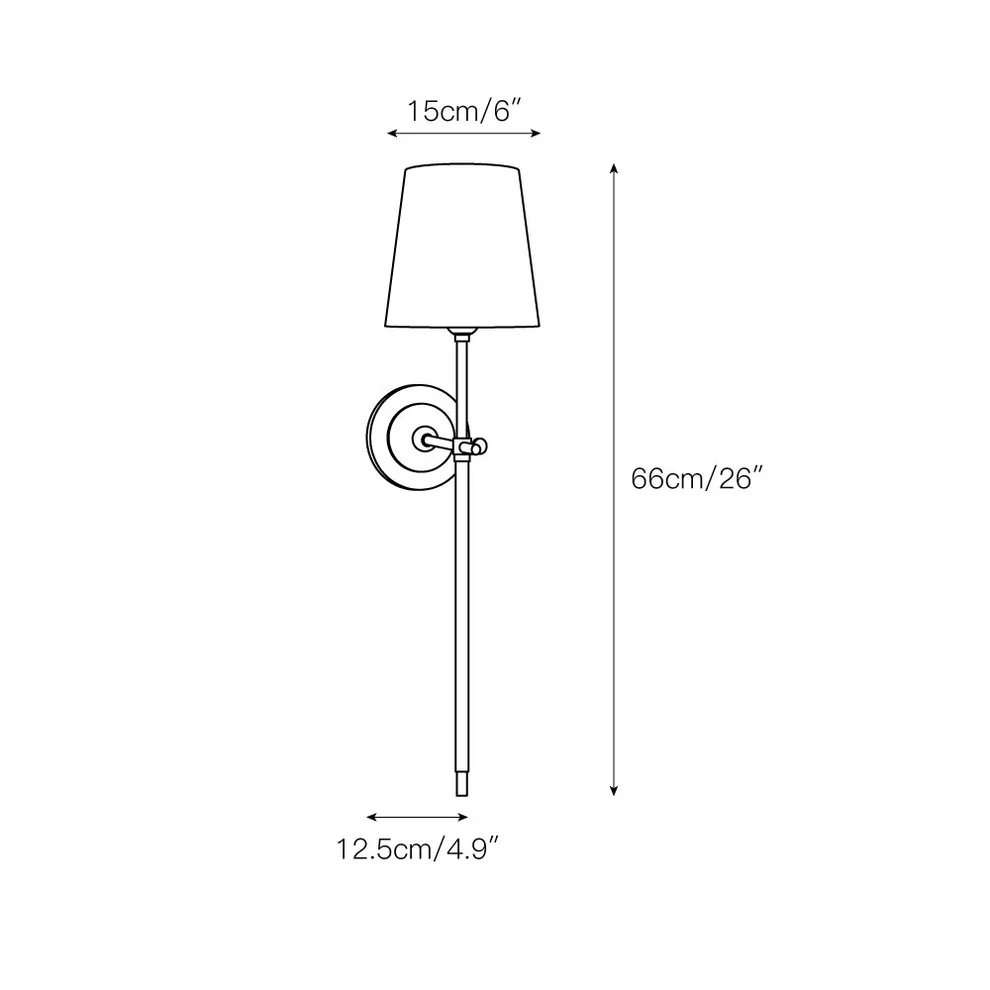 Austin Brass White Tapered Shade Wall Lamp