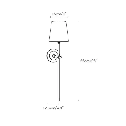 Austin Brass White Tapered Shade Wall Lamp