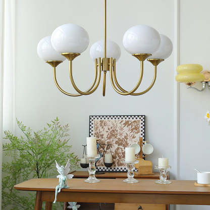 Art Deco Chandelier: Hailie Globe Lighting Fixture