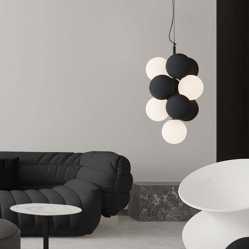 Modern living room with Morandi bubble pendant light