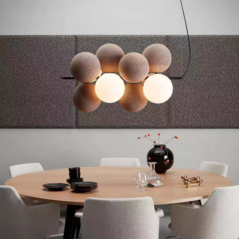 Dining room with Morandi Nordic Bubble Pendant Light