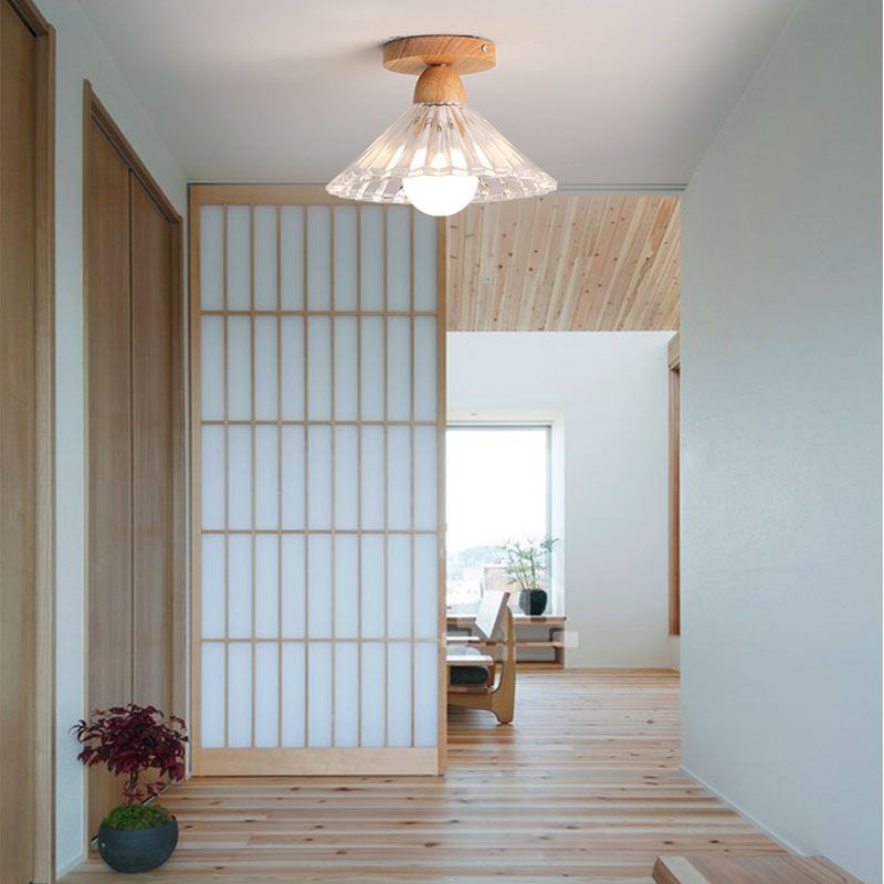 Sanna Nordic semi-flush ceiling light in hallway