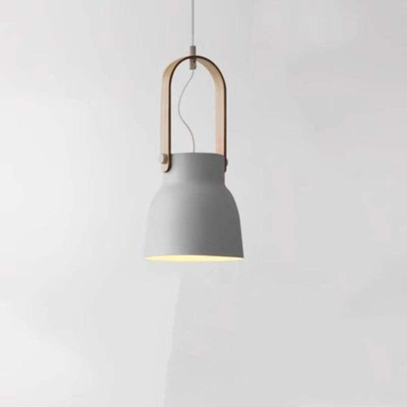 Morandi pendant light with wood handle