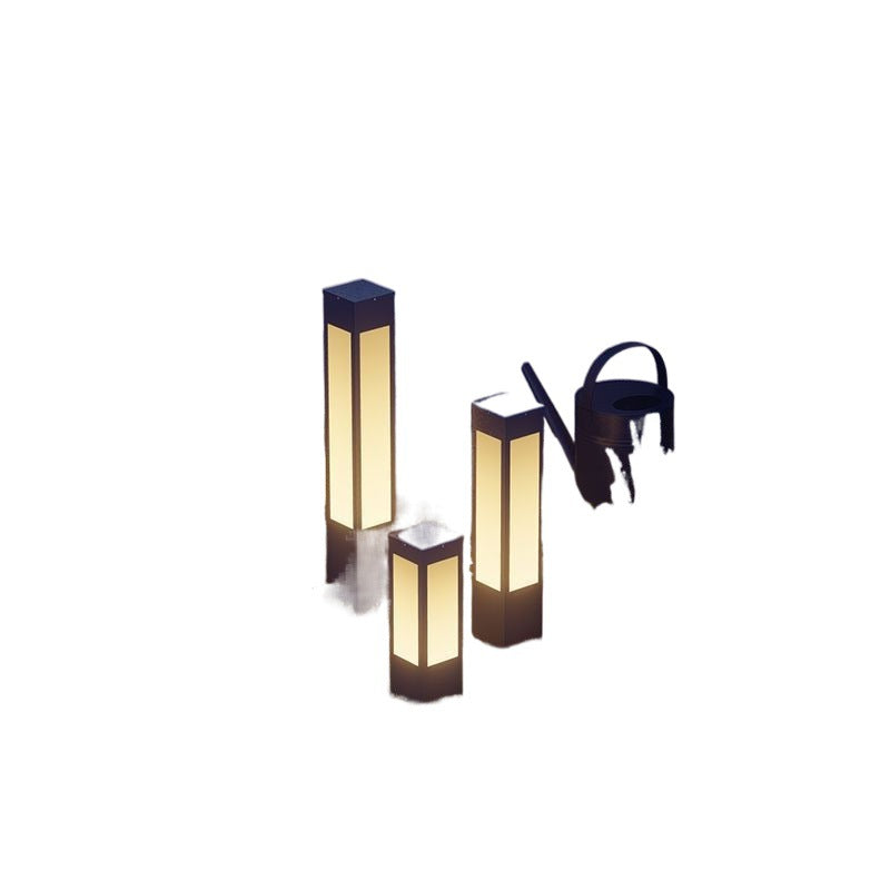 Pena Modern Outdoor Path Lights, metal and acrylic.