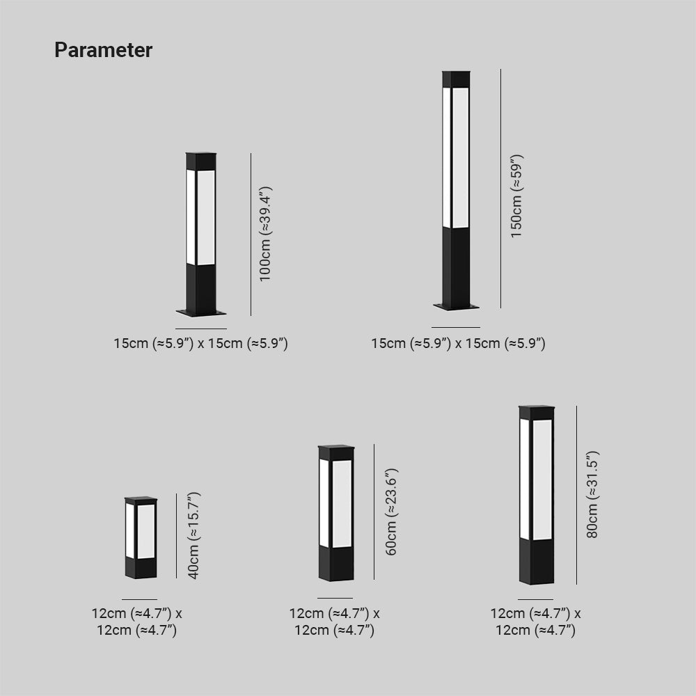 Pena Outdoor Path Light Dimensions