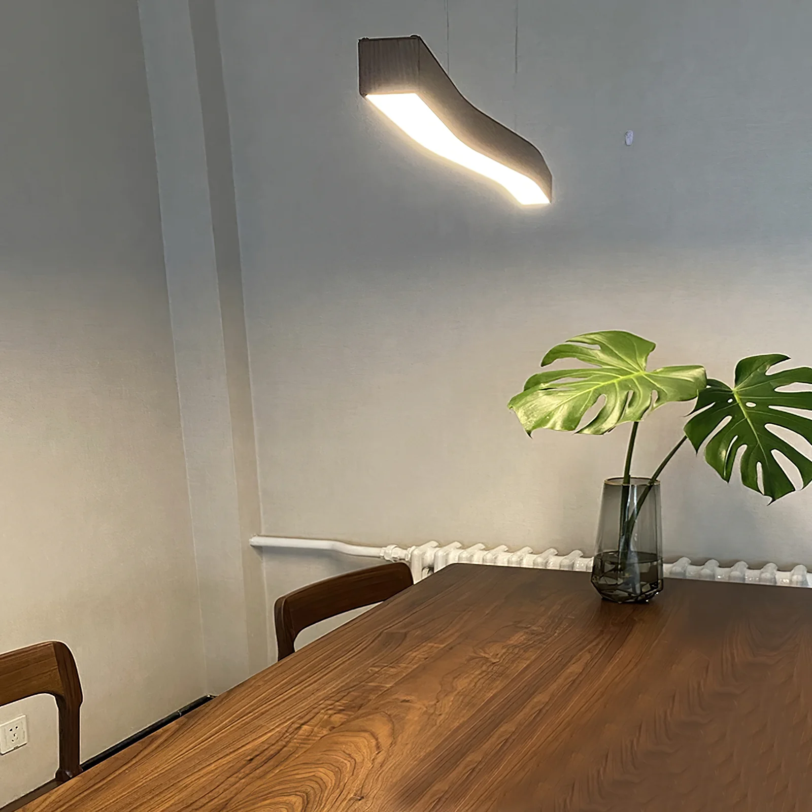 Ozawa Metal Acrylic Dark Wood Pendant Light Dining Room Bedroom