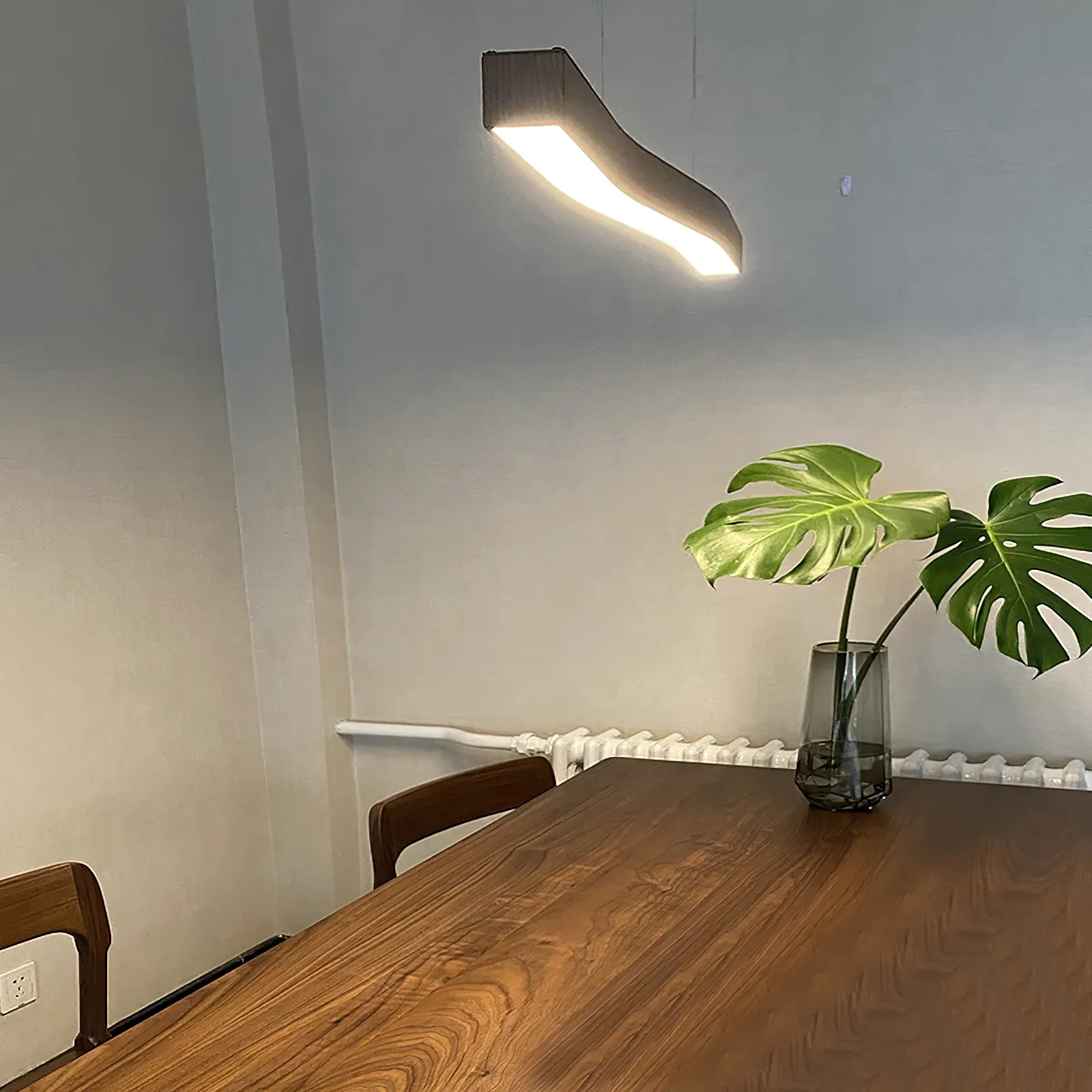 Ozawa Metal Acrylic Dark Wood Pendant Light Dining Room Bedroom
