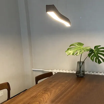 Ozawa Metal Acrylic Dark Wood Pendant Light Dining Room Bedroom