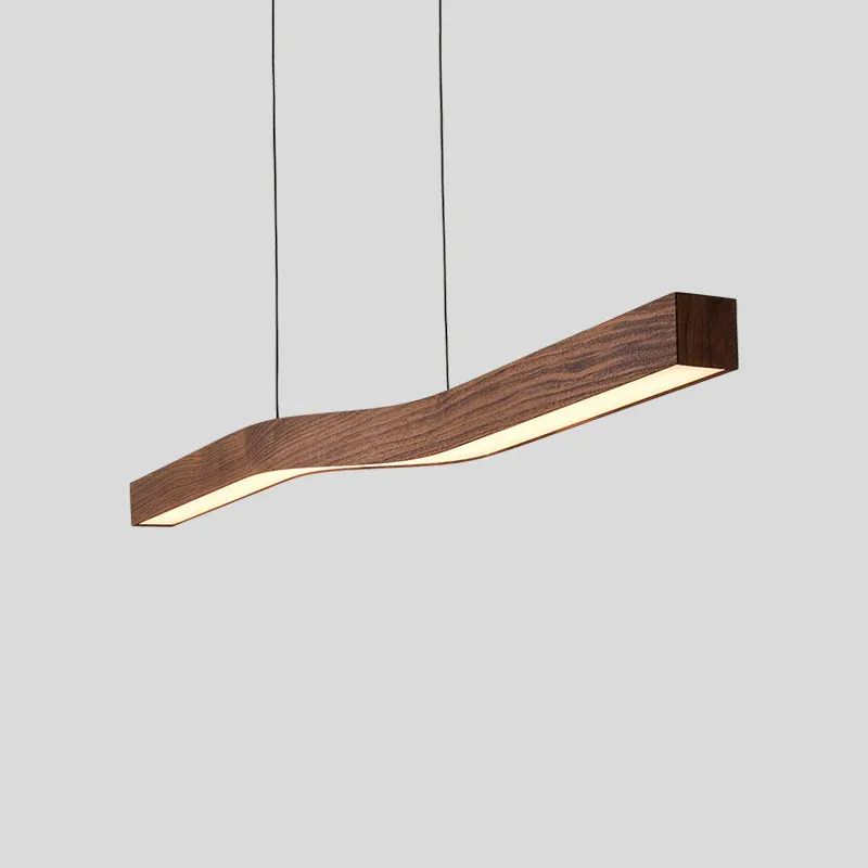 Ozawa Metal Acrylic Dark Wood Pendant Light Dining Room Bedroom