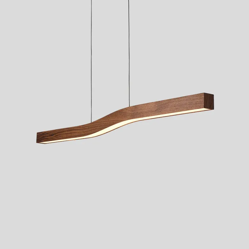 Ozawa Metal Acrylic Dark Wood Pendant Light Dining Room Bedroom