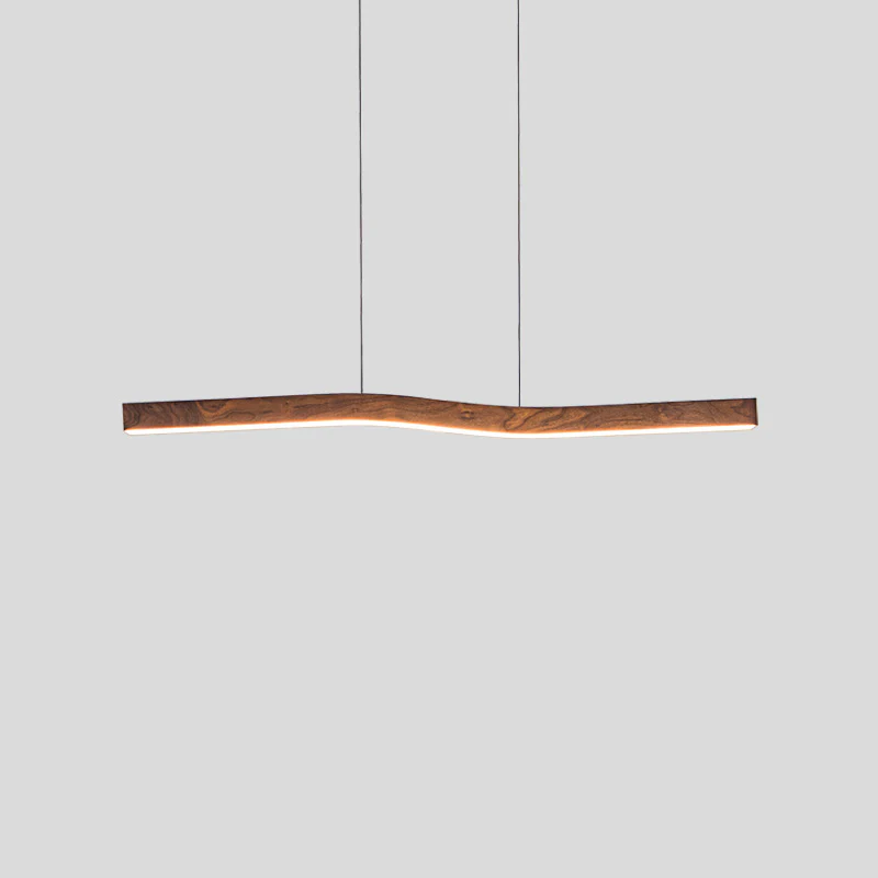 Ozawa Metal Acrylic Dark Wood Pendant Light Dining Room Bedroom