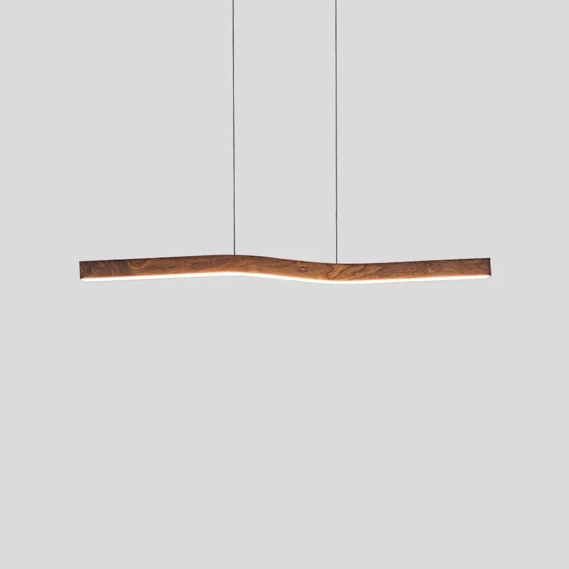 Ozawa Metal Acrylic Dark Wood Pendant Light Dining Room Bedroom