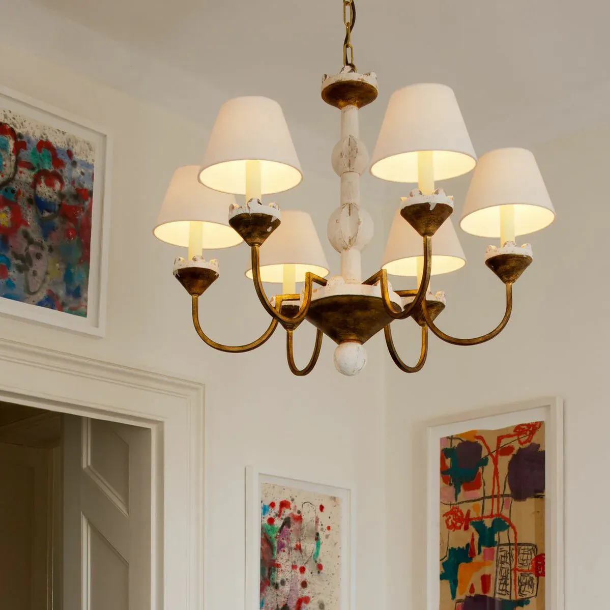 Alessio Gorgeous Metal Wood Fabric Pendant Light Dining Room Bedroom