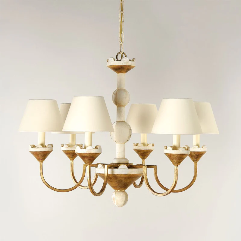 Alessio Gorgeous Metal Wood Fabric Pendant Light Dining Room Bedroom
