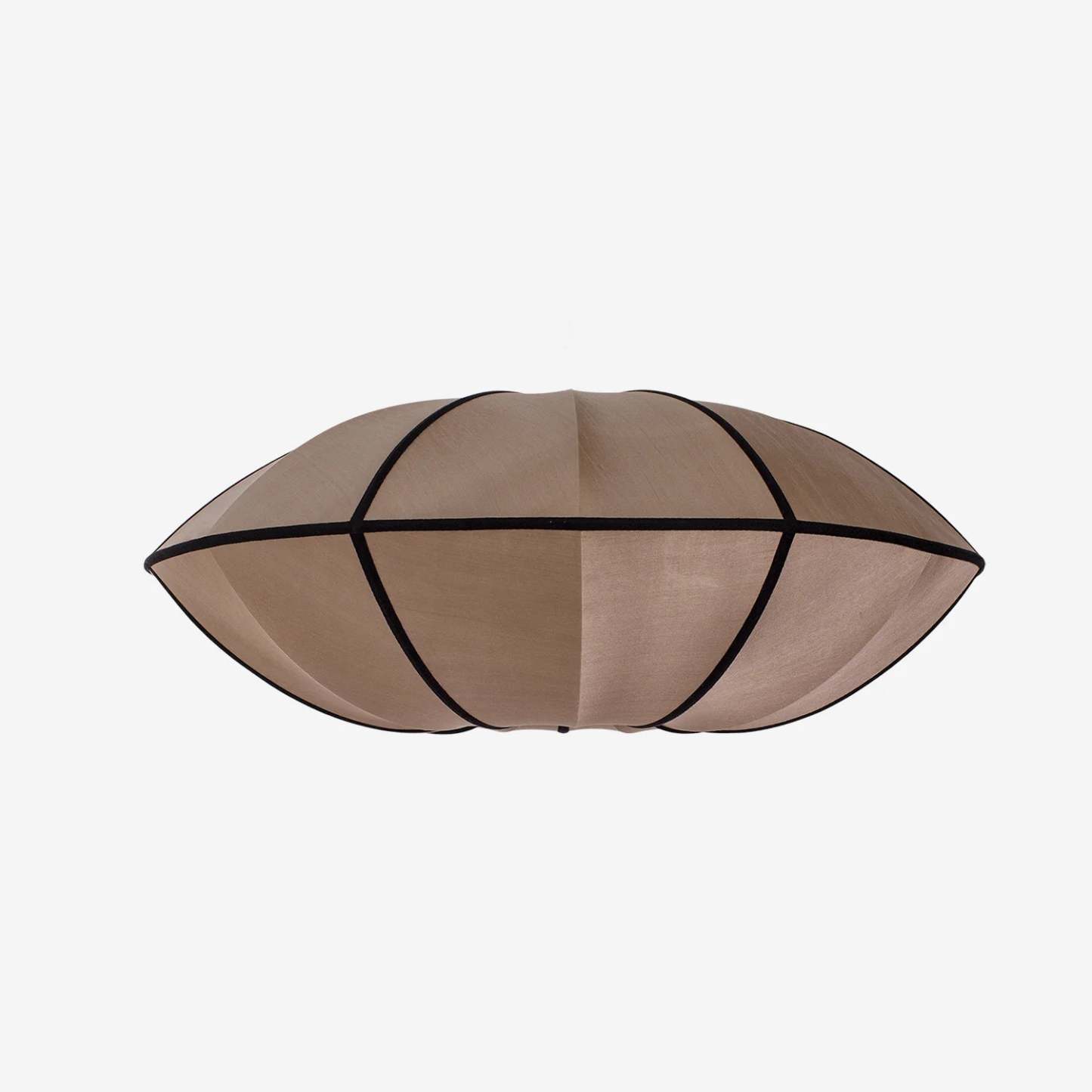 Ritta Classic Lantern Pendant Light close-up, beige fabric shade