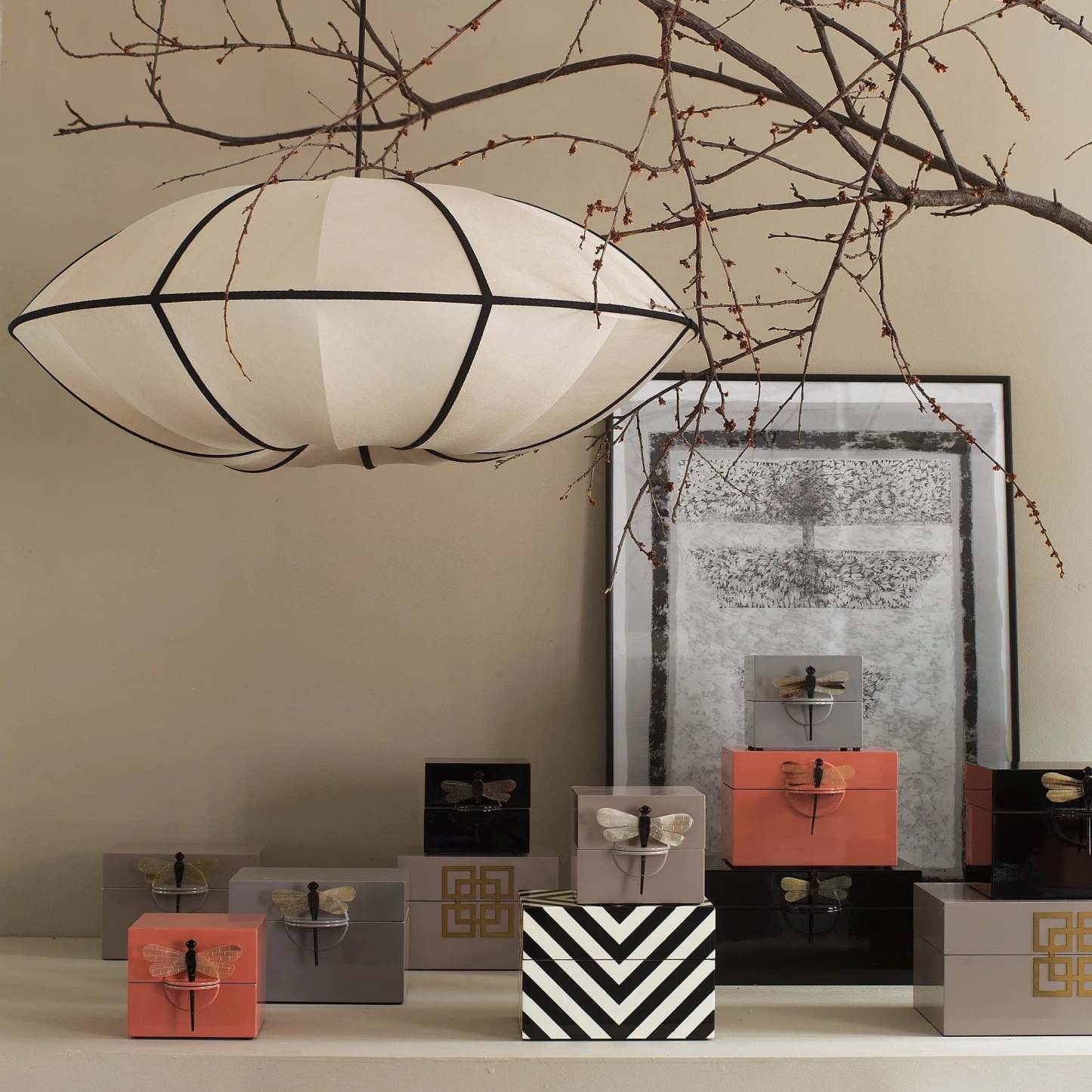 Classic LED Pendant Light Beige Dining Room/Living Room | Las Sola